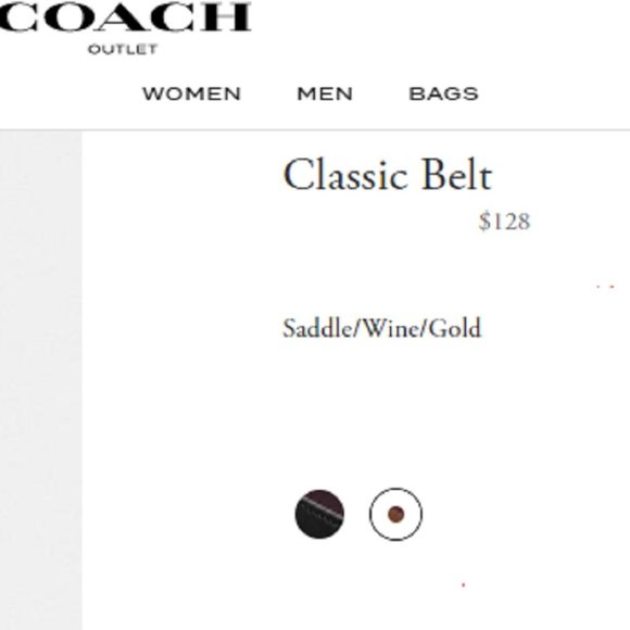 $98  *NEW! * (L) COACH Saddle Classic Belt - Picture 2 of 3